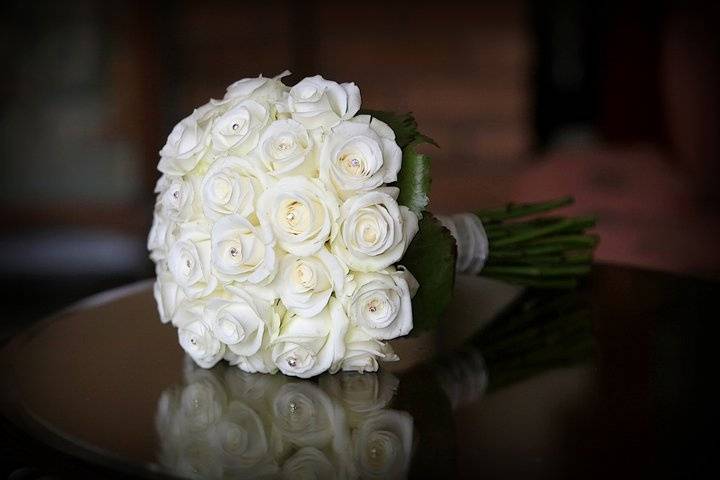 White Rose Bridal Bouquet