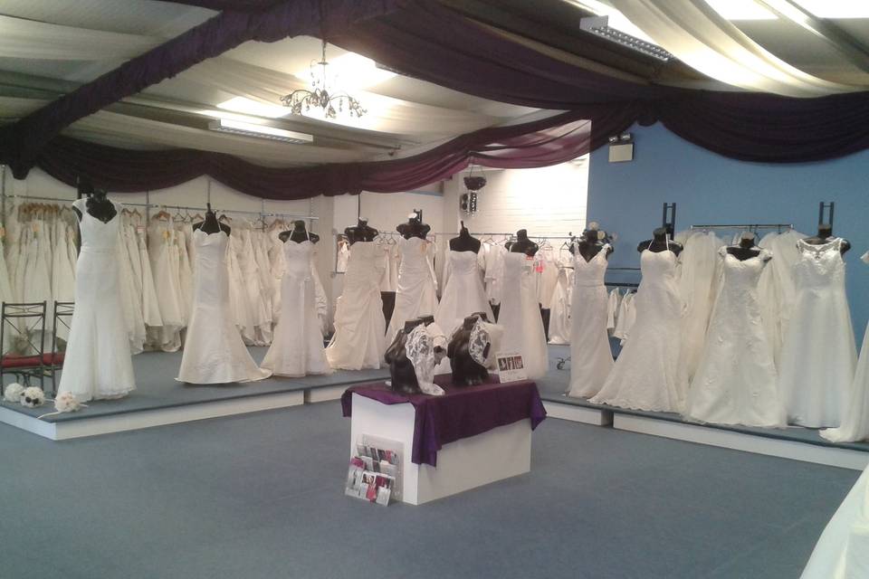 Elegant gowns on display