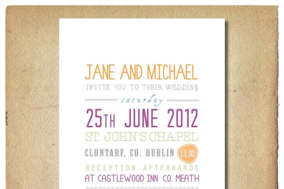 Graphic Text Design Wedding Invitations