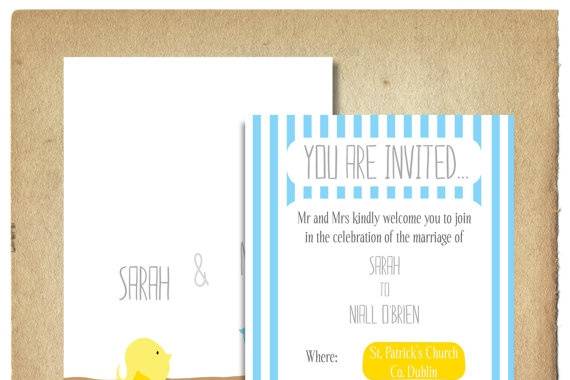 Birds on a branch wedding invitations