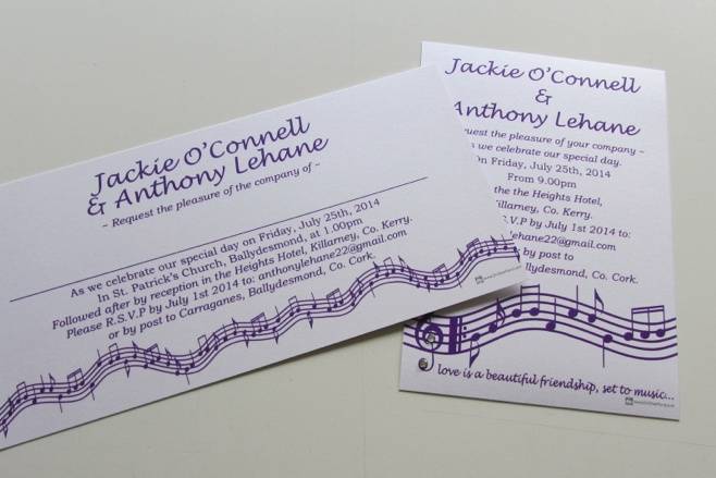 Music Themed Wedding Stationery