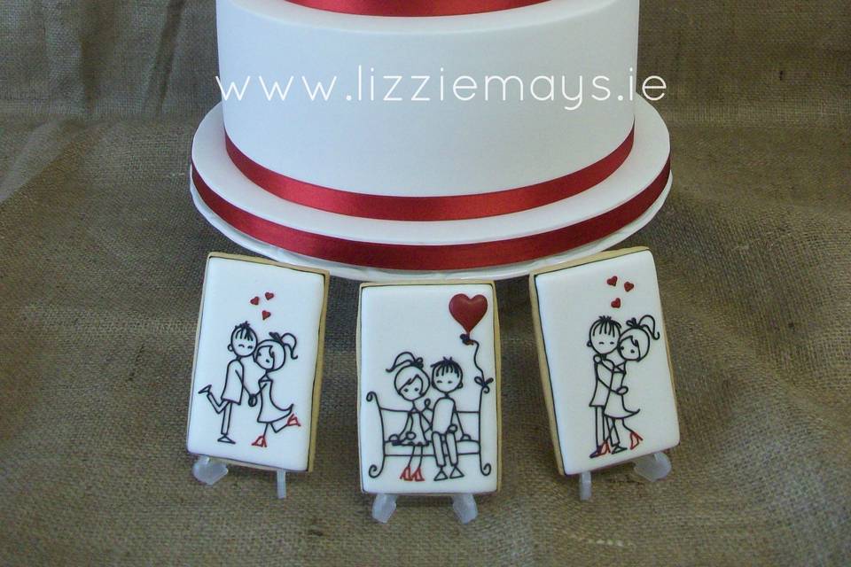 Kissing Couple cake & cookies