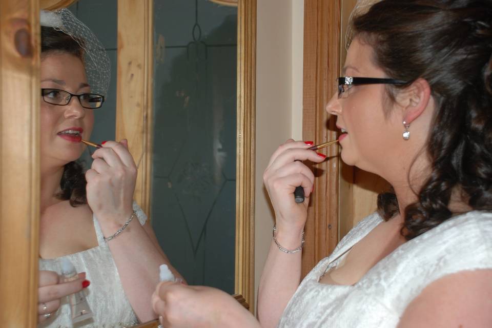 Bride getting ready