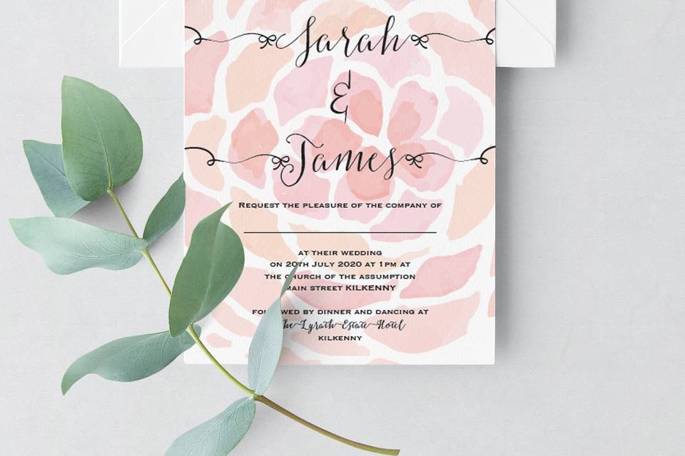 Invitation adorned with florals