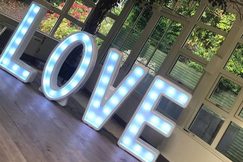 Giant LED love sign