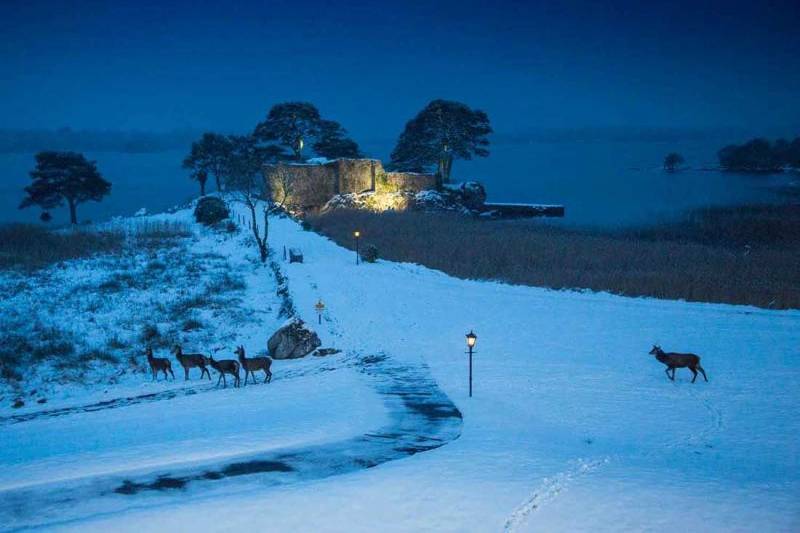 The hotel during winter