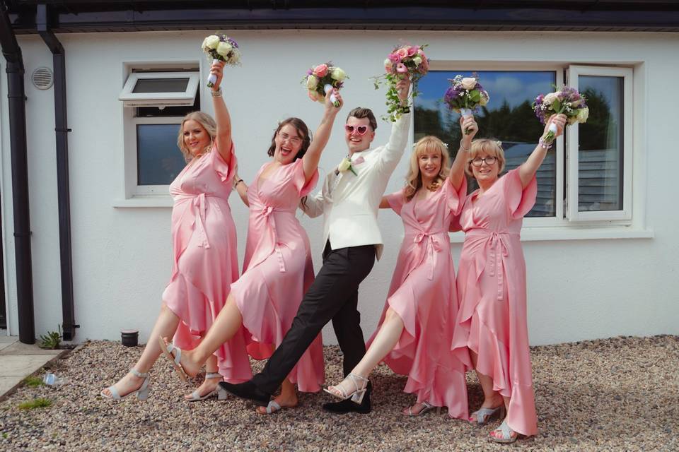 Groom and his bridal party