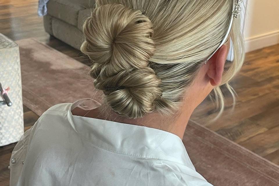 Sleek double bun