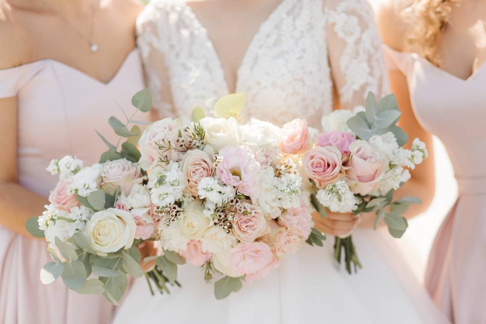 Summer pinks bridal party