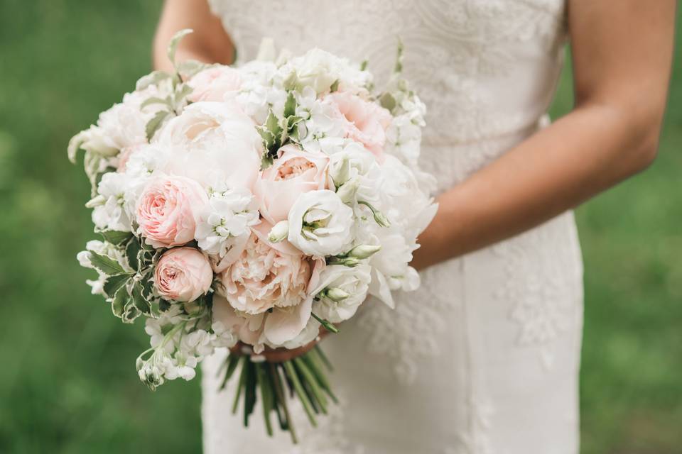 Soft blush and Ivory bridal