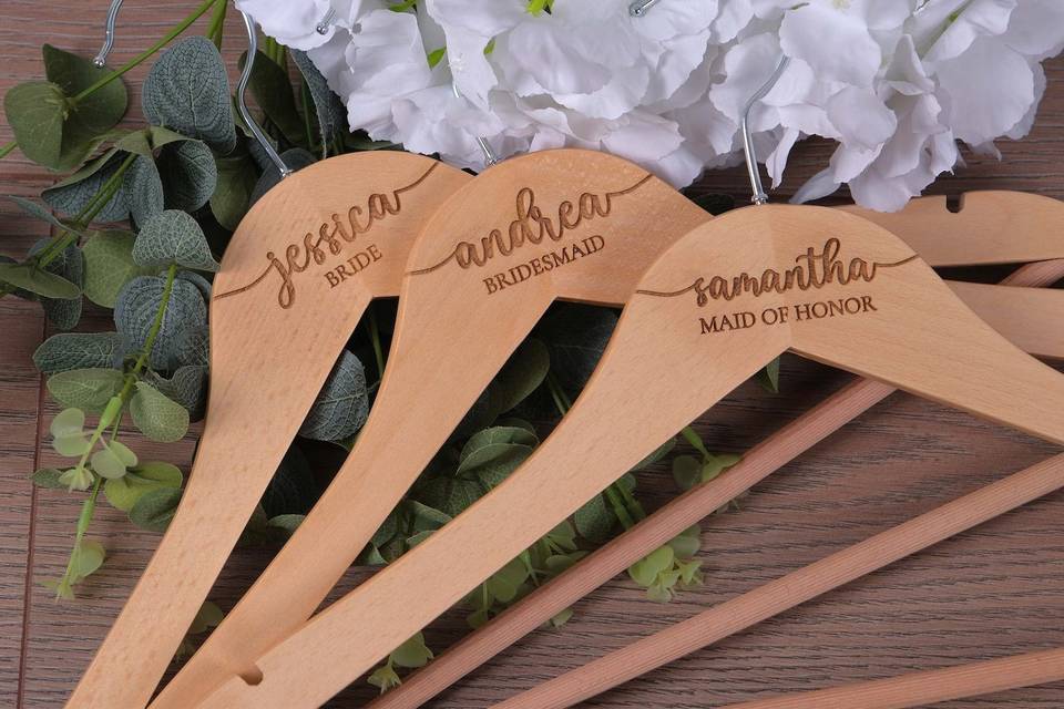 Bridal Party engraved hangers